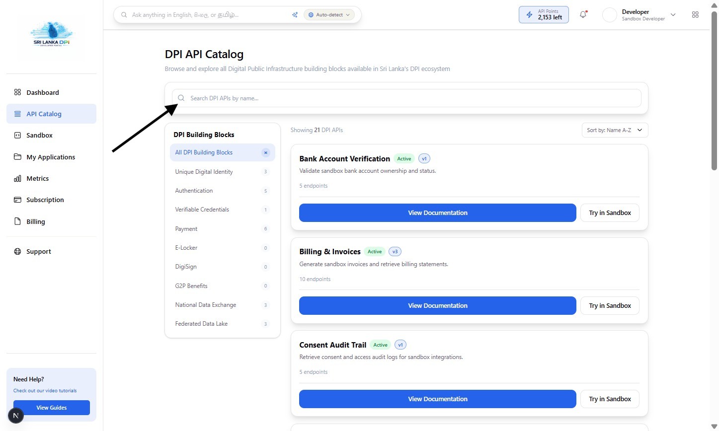 Search for APIs