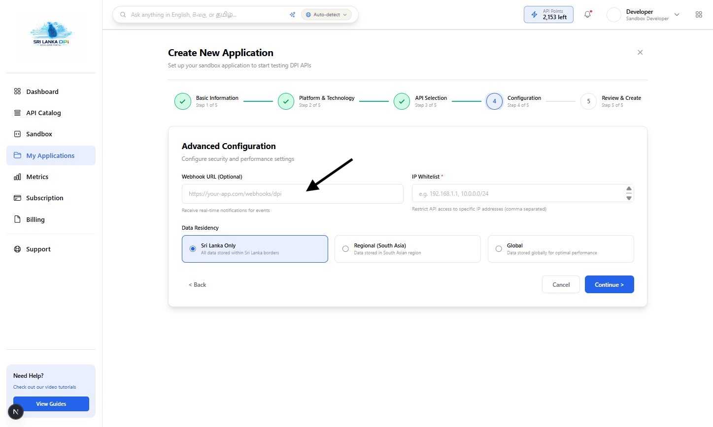 Enter Webhook URL